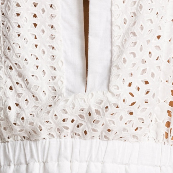 Red Carter Neo Bohemia Eyelet Cover Up Romper - Picture 5 of 5